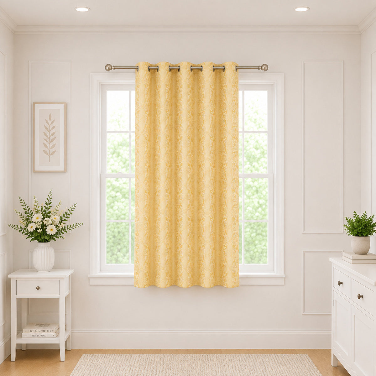 Daisy 200 GSM Polyester Knitted 60% Light Filtering Window Curtain