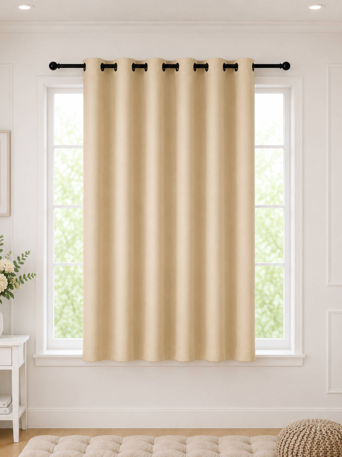 Lily 280 GSM Polyester Geometric Print 90% Blackout Window Curtain