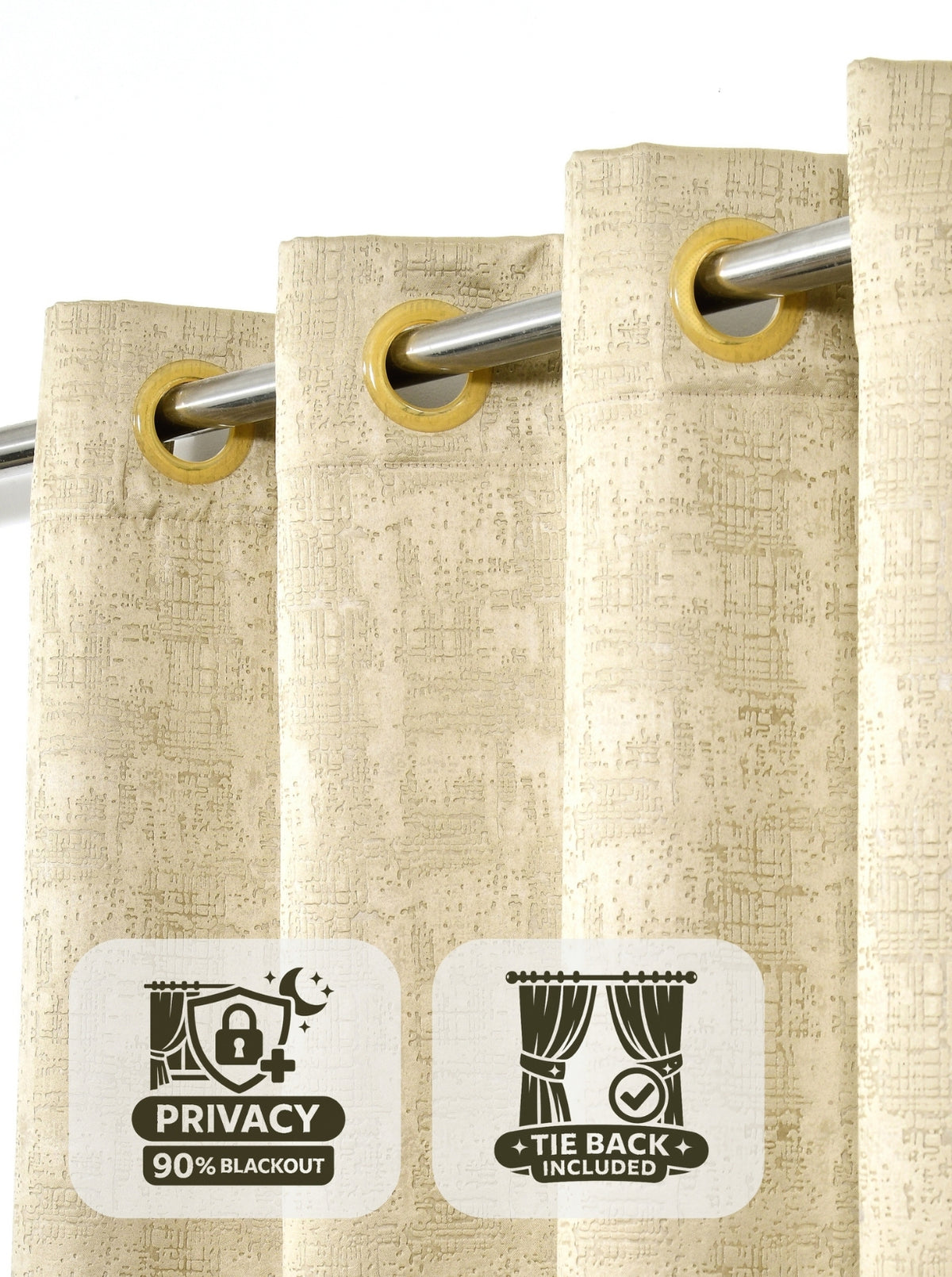 Lily 280 GSM Polyester Geometric Print 90% Blackout Window Curtain
