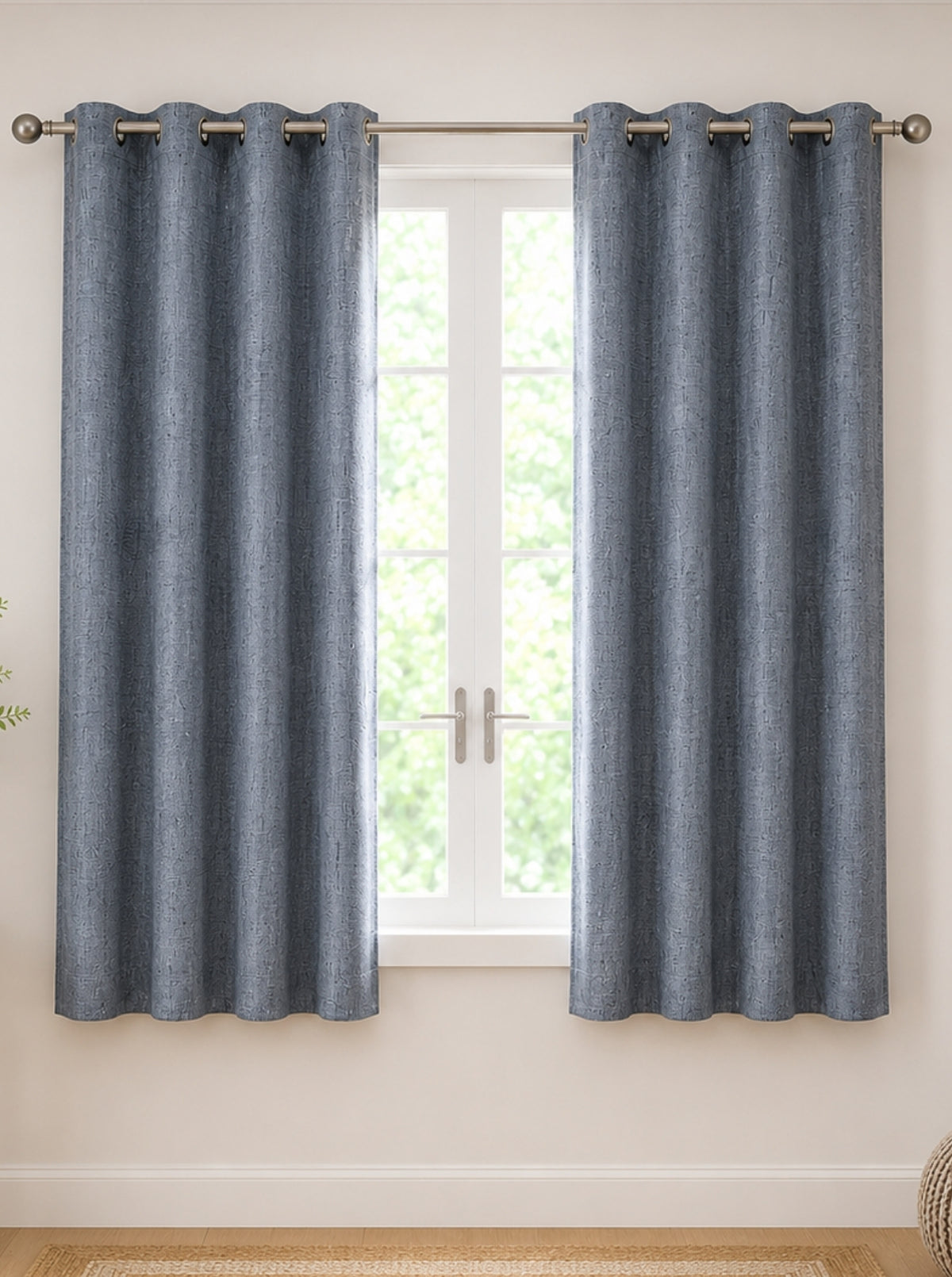 Lily 280 GSM Polyester Geometric Print 90% Blackout Window Curtain