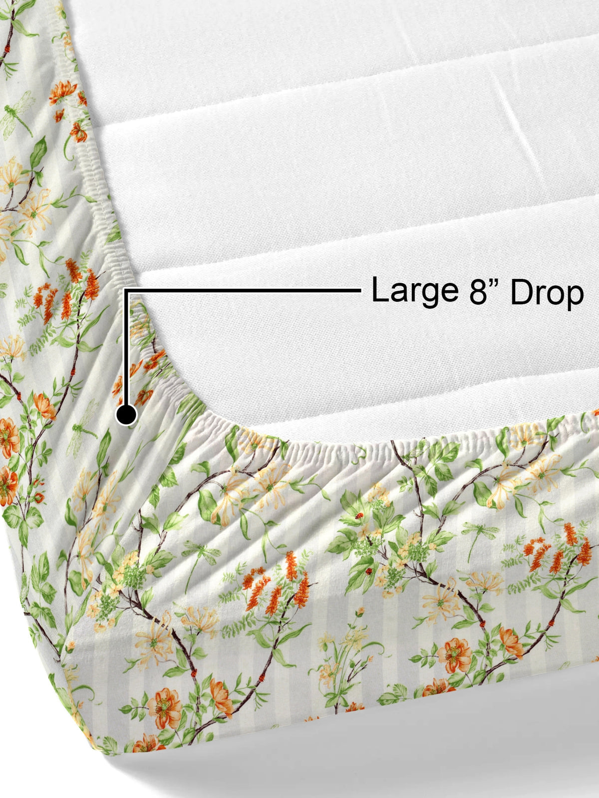 Lotus 100% Cotton 120 TC King Size Fitted Bedsheet with 2 Pillow Covers