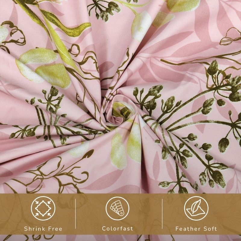 Milan 135 GSM Microfiber King Size Bedsheet with 2 Pillow Covers - Pink