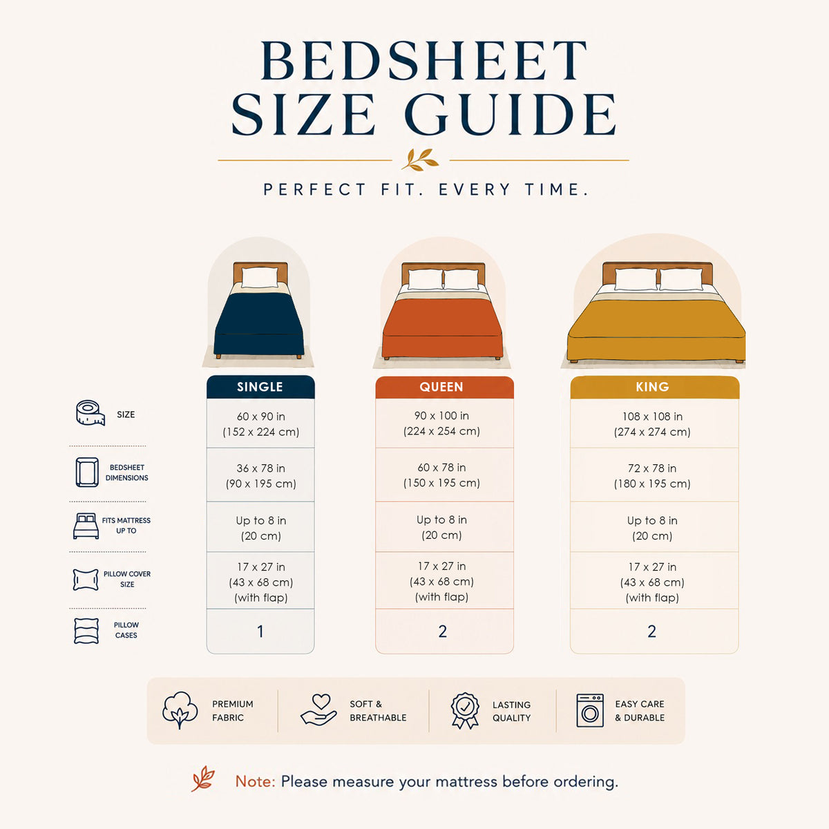 Vienna 135 GSM Microfiber Queen Size Bedsheet with 2 Pillow Covers - Brown